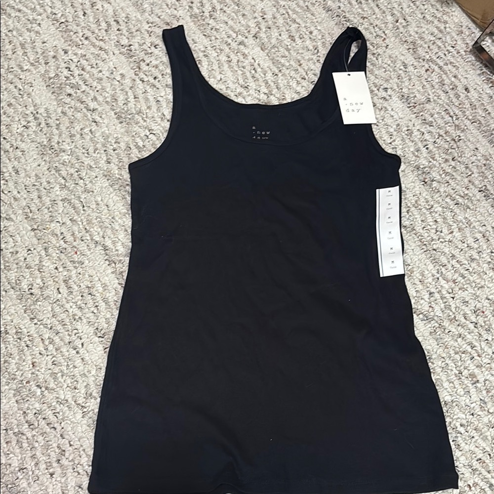 A New Day Black Fitted Sleeveless Tank Top